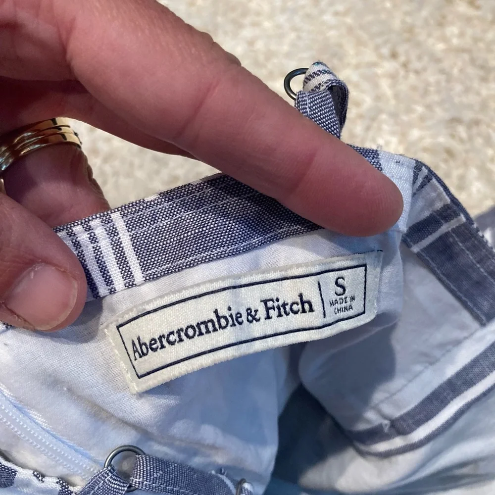 Abercrombie & Fitch Blue and White Striped Midi Dress